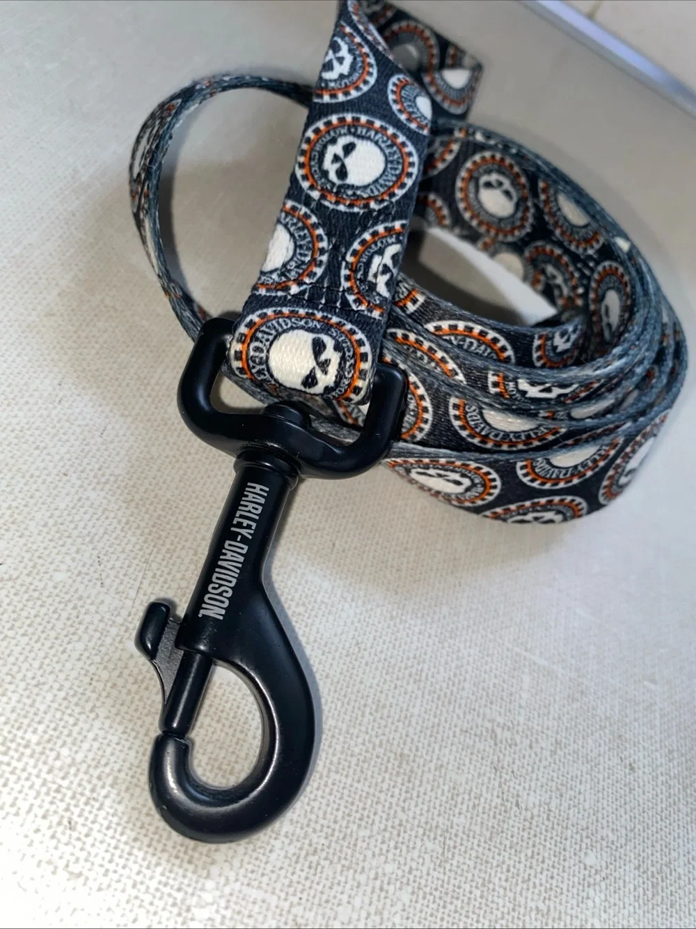Harley Davidson VTG Dog Pet Leash Skull Print
